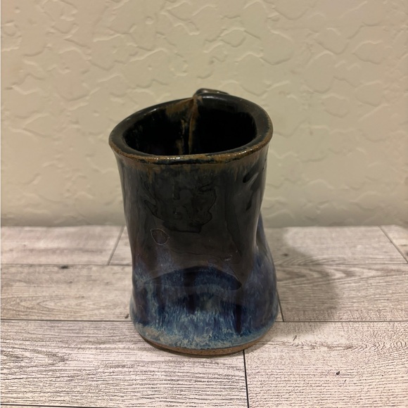 pottery  Studio Art Pottery Blue Drip Glazed Ceramic Stoneware Mug Coffee Tea - Picture 2 of 7